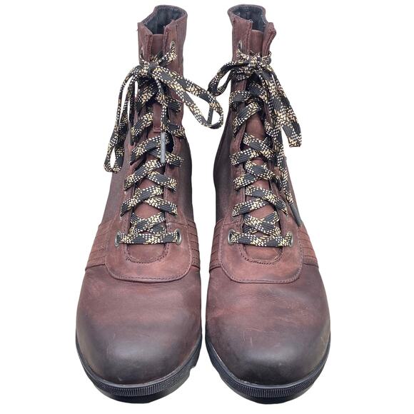 Sorel Women's Lexie Brown Leather Hidden Wedge Ankle Boot Size US 10.5 - Picture 5 of 10